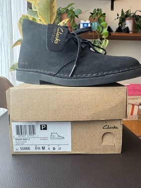 Clarks Black Suede Desert Boot Ankle Boots